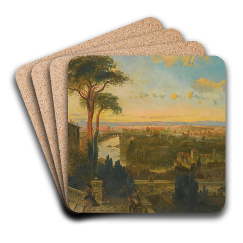 View Of Rome From The Convent Of San Onofrio by David Roberts Art Drink Coaster set