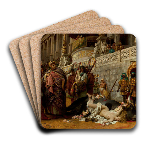 Christian Dirce by Henryk Siemiradzki Art Drink Coaster set