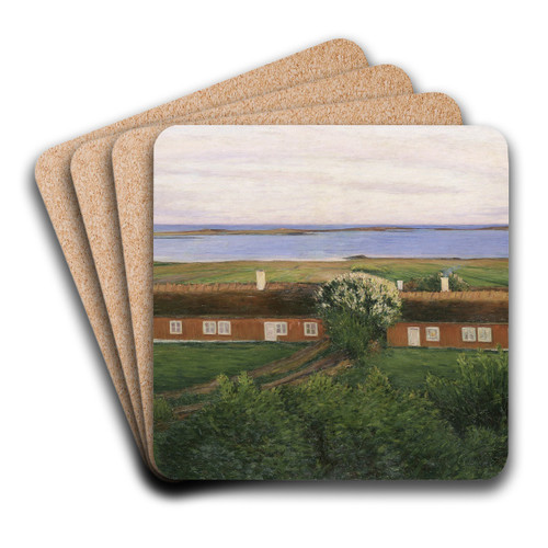 The Neighbouring Farm Houses by Karl Nordstrm Art Drink Coaster set