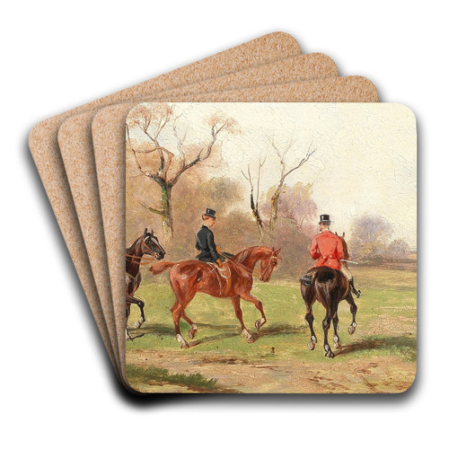 Fox Hunt by Alfred Steinacker Art Drink Coaster set