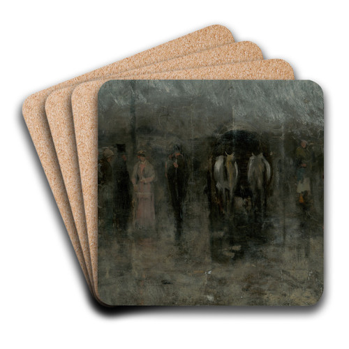 Gloomy Fair I. (Outcasts) by Ladislav Mednynszky Art Drink Coaster set