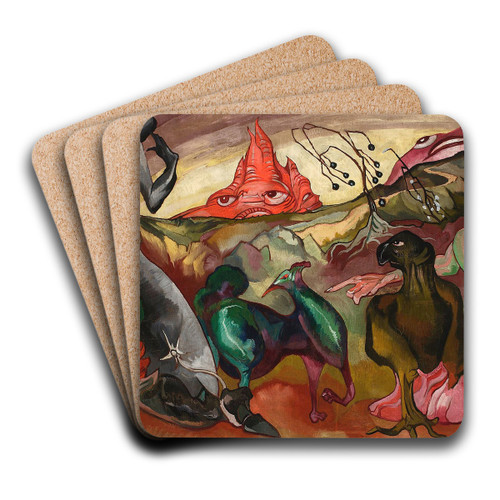 Self-portrait with a pipe by Stanisaw Ignacy Witkiewicz Art Drink Coaster set
