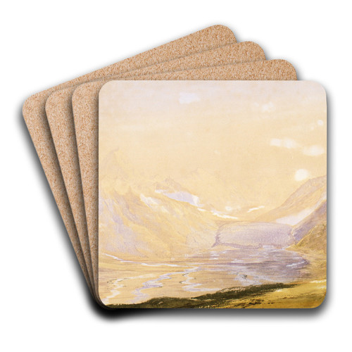 Mount Cook and the Tasman Glacier by John Gully Art Drink Coaster set