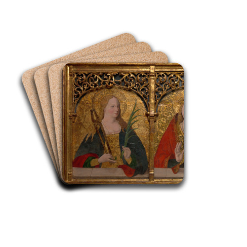 Saints Apollonia, Barbara, and Agatha by Master Alejo Drink Coasters - set of 4