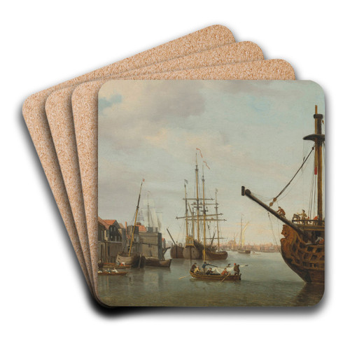View of the Thames at Wapping by Samuel Scott Art Drink Coaster set
