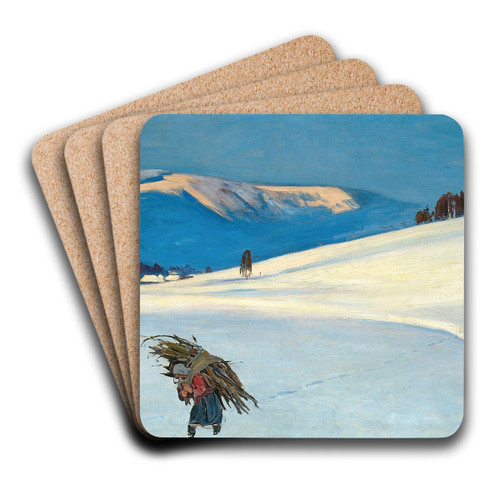 With brushwood by Julian Falat Art Drink Coaster set