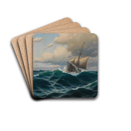 Schiff auf Hoher See by Max Jensen Drink Coasters - set of 4 Schiff auf Hoher See by Max Jensen Drink Coasters - set of 4