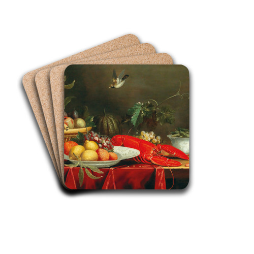A Still Life With Fruit And A Lobster, by Pseudo-Simons Drink Coasters - set of 4