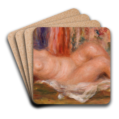 Nude Woman Reclining (Femme nue couche sur le dos) by Pierre-Auguste Renoir Art Drink Coaster set Nude Woman Reclining (Femme nue couche sur le dos) by Pierre-Auguste Renoir Art Drink Coaster set