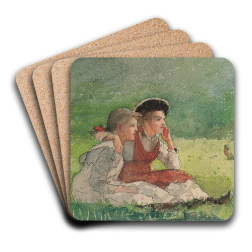 Listening To The Birds by Winslow Homer Art Drink Coaster set Listening To The Birds by Winslow Homer Art Drink Coaster set