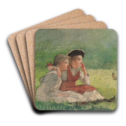 Listening To The Birds by Winslow Homer Art Drink Coaster set Listening To The Birds by Winslow Homer Art Drink Coaster set