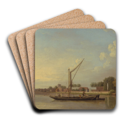The Thames at Twickenham by Samuel Scott Art Drink Coaster set