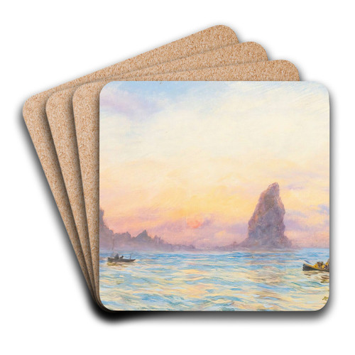 The Cornish Coast Near Newquay by John Brett Art Drink Coaster set The Cornish Coast Near Newquay by John Brett Art Drink Coaster set