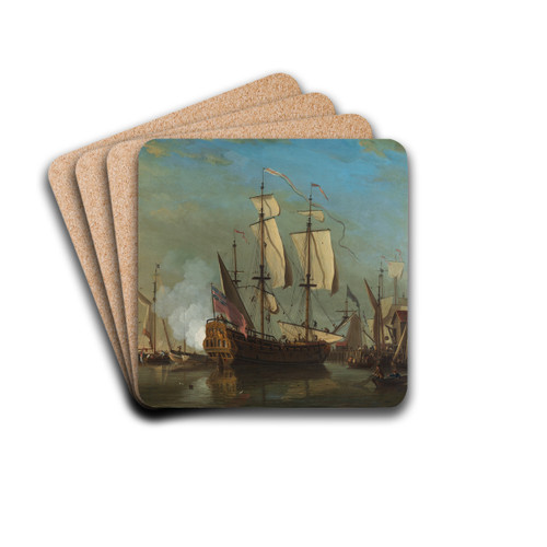 Shipping off Dover by Samuel Scott Drink Coasters - set of 4