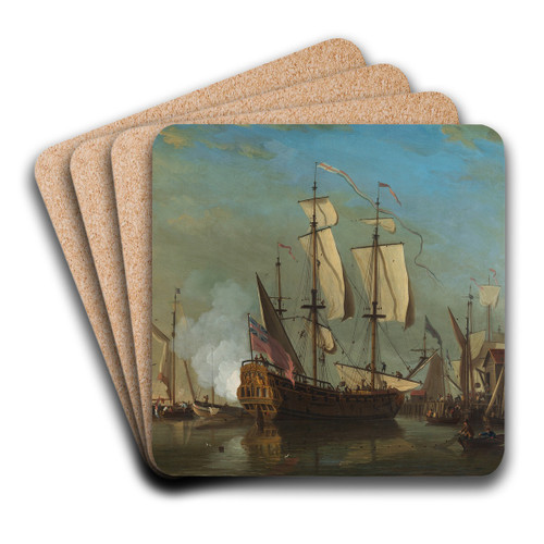 Shipping off Dover by Samuel Scott Art Drink Coaster set