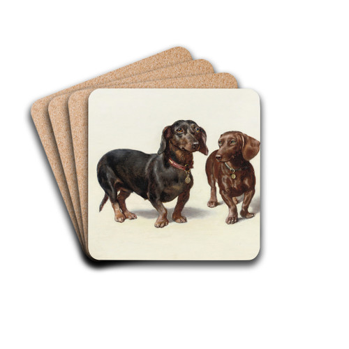 Four Dachshunds by Carl Reichert Drink Coasters - set of 4