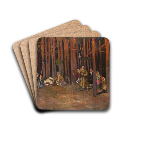 Group of Pilgrims by Julian Falat Drink Coasters - set of 4