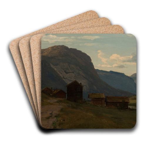 Fra Langgeir, Setesdal by Amaldus Nielsen Art Drink Coaster set Fra Langgeir, Setesdal by Amaldus Nielsen Art Drink Coaster set