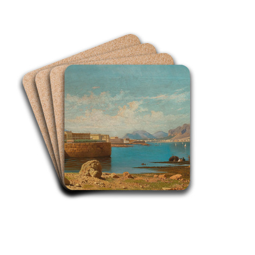 Palermo, a View of Monte Pellegrino and the Promenade by Francesco Lojacono Drink Coasters - set of 4 Palermo, a View of Monte Pellegrino and the Promenade by Francesco Lojacono Drink Coasters - set of 4