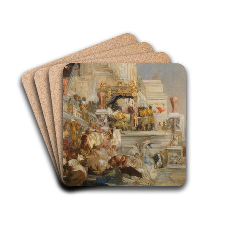 Study For The Torches Of Nero by Henryk Siemiradzki Drink Coasters - set of 4