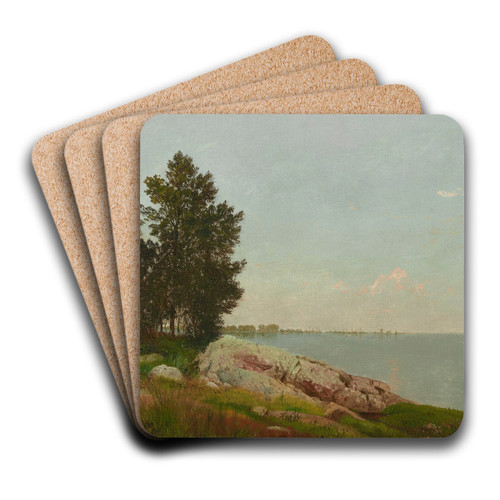 Study on Long Island Sound at Darien, Connecticut by John Frederick Kensett Art Drink Coaster set