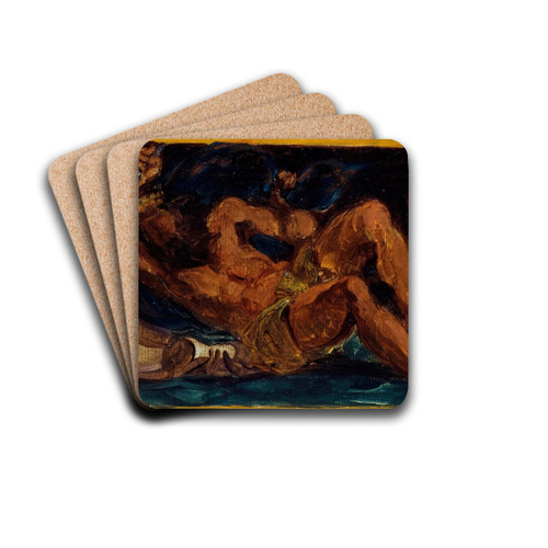 Neptune apaisant les flots by Eugne Delacroix Drink Coasters - set of 4 Neptune apaisant les flots by Eugne Delacroix Drink Coasters - set of 4