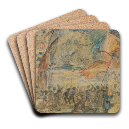 The Strike by James Ensor Art Drink Coaster set The Strike by James Ensor Art Drink Coaster set