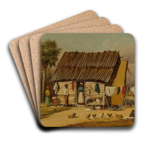 Cabin Scene, Wash Day by William Aiken Walker Art Drink Coaster set