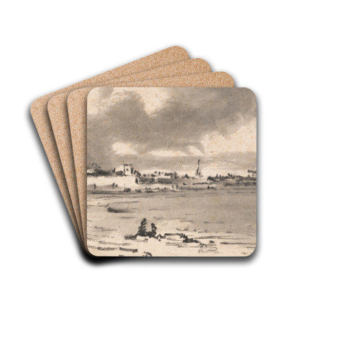 Composition: Italian Seascape Effect by Dr. Thomas Monro Drink Coasters - set of 4