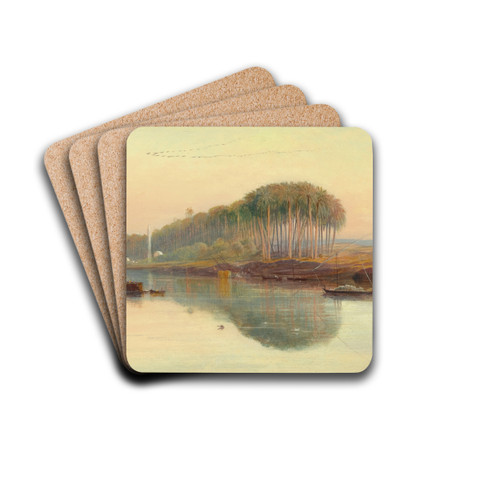 Sheik Abadeh On The Nile by Edward Lear Drink Coasters - set of 4 Sheik Abadeh On The Nile by Edward Lear Drink Coasters - set of 4