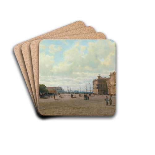 View Of Palace Square, St Petersburg by Petr Petrovich Vereshchagin Drink Coasters - set of 4 View Of Palace Square, St Petersburg by Petr Petrovich Vereshchagin Drink Coasters - set of 4