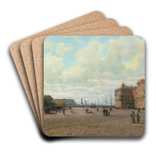 View Of Palace Square, St Petersburg by Petr Petrovich Vereshchagin Art Drink Coaster set View Of Palace Square, St Petersburg by Petr Petrovich Vereshchagin Art Drink Coaster set