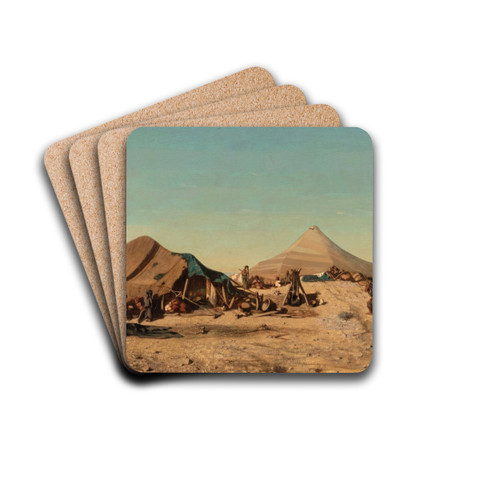 Halt in the Desert by Eugne Fromentin Drink Coasters - set of 4