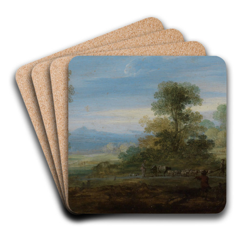 Italian landscape with ancient ruins by Bartholomeus Breenbergh Art Drink Coaster set