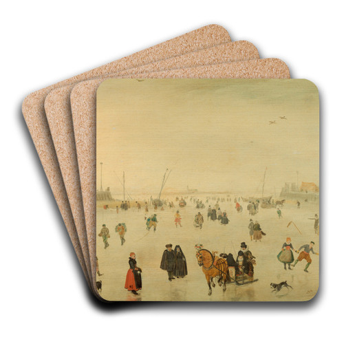 A Scene on the Ice by Hendrick Avercamp Art Drink Coaster set A Scene on the Ice by Hendrick Avercamp Art Drink Coaster set