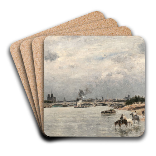 Le pont d'Austerlitz au quai de la Rape, Paris by Stanislas Lpine Art Drink Coaster set