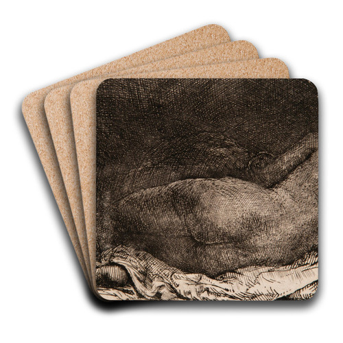 Reclining female nude by Rembrandt van Rijn Art Drink Coaster set