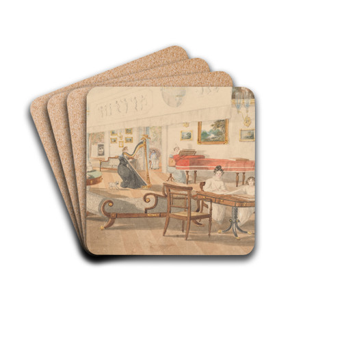 The Summer Room in the Artist's House at Patna by Sir Charles D'Oyly Drink Coasters - set of 4