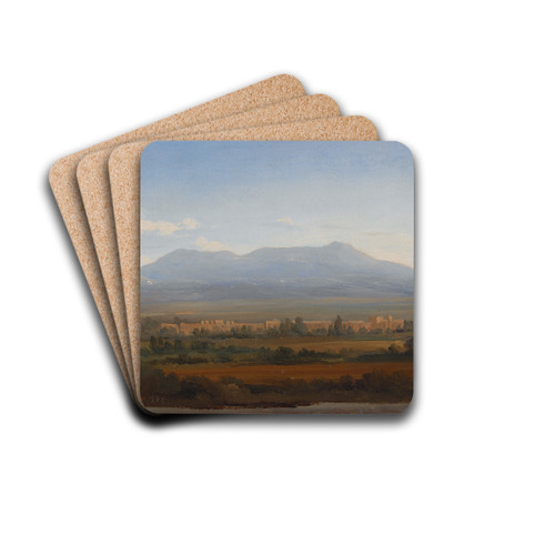 View from the Albano Mountains. Study by Gustaf Wilhelm Palm Drink Coasters - set of 4
