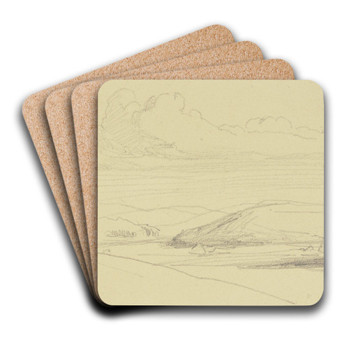 Mountain landscape by Jakob Becker Art Drink Coaster set