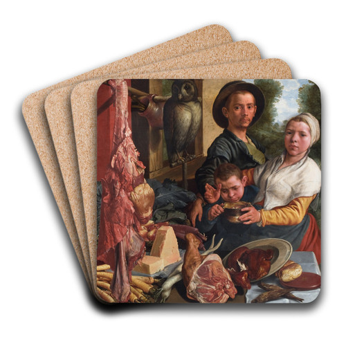 The Fat Kitchen. An Allegory by Pieter Aertsen Art Drink Coaster set The Fat Kitchen. An Allegory by Pieter Aertsen Art Drink Coaster set
