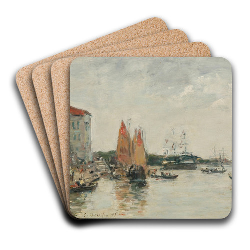 Venise; le quai et l'glise San Biagio by Eugne Boudin Art Drink Coaster set Venise; le quai et l'glise San Biagio by Eugne Boudin Art Drink Coaster set