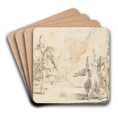 Reception of a Bishop Leading an Army at a City Gate by Giovanni Battista Tiepolo Art Drink Coaster set
