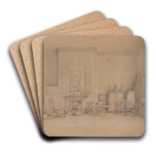 Sir Thomas Lawrence's Painting Room in 1824 by Emily Calmady Art Drink Coaster set