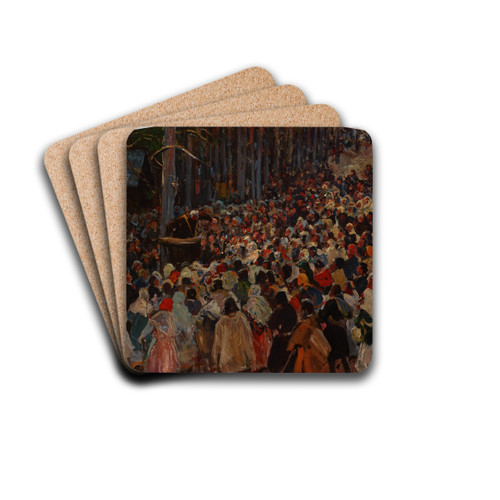 Sermon at the Church Fair at Kalwaria by Julian Falat Drink Coasters - set of 4