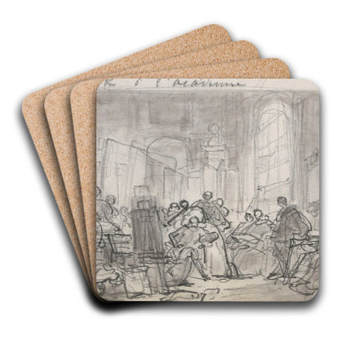 The Artist Nicaise De Keyser's Studio at the Academy by Nicaise De Keyser Art Drink Coaster set