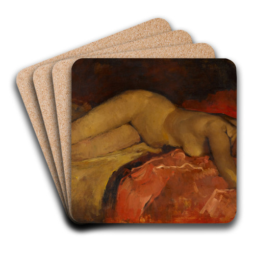 Reclining nude by George Hendrik Breitner Art Drink Coaster set