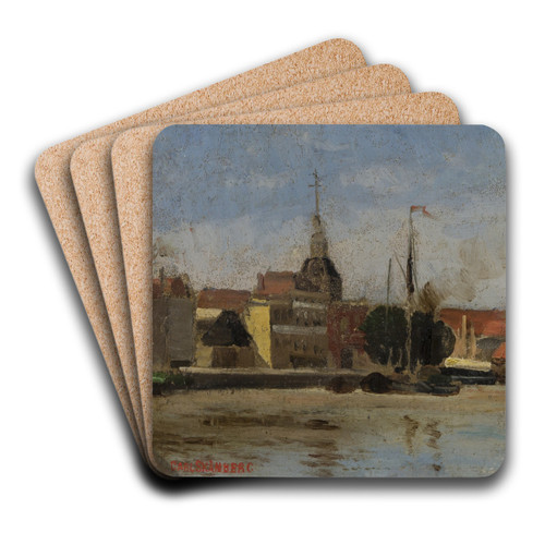 Dutch Seaport by Carl Sknberg Art Drink Coaster set