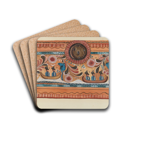 Painted Chest by E. Boyd Drink Coasters - set of 4 Painted Chest by E. Boyd Drink Coasters - set of 4