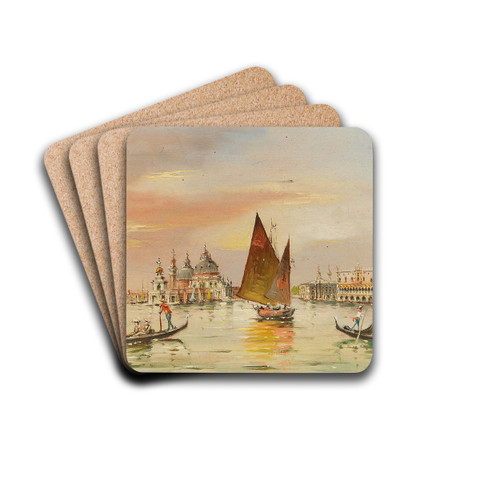 Venice, in the Bacino San Marco by Marco Grubacs Drink Coasters - set of 4